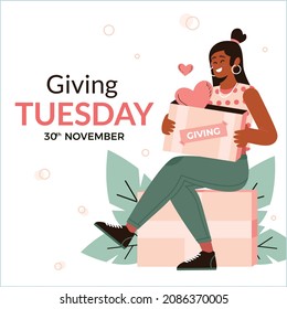 giving tuesday flat design vector illustration