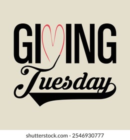 Giving Tuesday typography with icon 