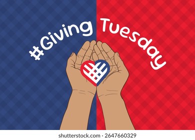 Giving Tuesday Vector Banner Charity, Donation Campaign Lettering
