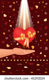 Giving you my love - vector illustration saved as EPS AI8, all elements layered and grouped.