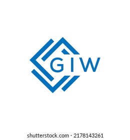 Diseño del logotipo de la letra GIW sobre fondo blanco. El concepto del logotipo de la letra de círculo creativa de GIW. Diseño de letras GIW.
