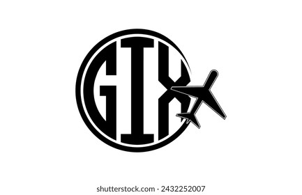 Vector de diseño del logotipo del círculo de la agencia de viajes y del tour de la carta inicial de GIX. agencia de hajj Umrah, abstracto, agencia de turismo, guía turístico, emiratos, aerolíneas, vuelo del avión, negocio, monograma, marca, empresa