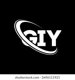 Logotipo de GIY. Carta GIY. Diseño de logotipo de letra GIY. Logotipo de GIY inicial enlazado con el círculo y el logotipo del monograma en mayúscula. Tipografía GIY para tecnología, negocio y marca inmobiliaria.