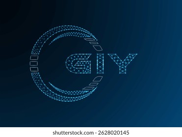 GIY low poly letter logo vector design. GIY lower poly logo design. Low poly logo.