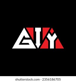 GIY triangle letter logo design with triangle shape. GIY triangle logo design monogram. GIY triangle vector logo template with red color. GIY triangular logo Simple, Elegant, and Luxurious design.