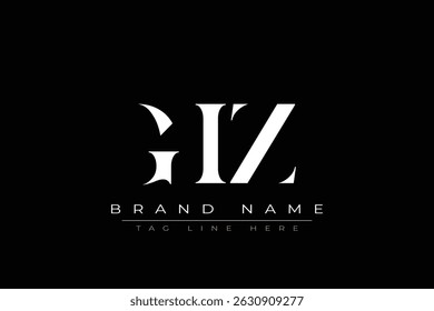 GIZ abstract letra logotipo design. Este logotipo é desenhado por três letras abstratas.