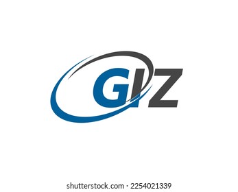 GIZ letter creative modern elegant swoosh logo design