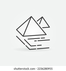 Giza Egyptian Pyramids vector concept linear icon or logo element