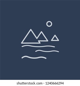 Giza icon. Trendy flat vector line Giza icon on dark blue background from Architecture and Travel collection. 