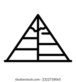 Giza pyramid icon outline vector. Ancient egypt. Cairo sand