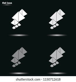 Giza pyramids isometric flat grayscale vector icon.