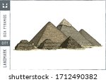 Giza pyramids Vector illustration - Hand drawn