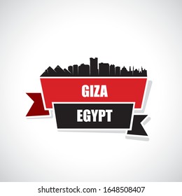 Giza skyline - Egypt - vector illustration