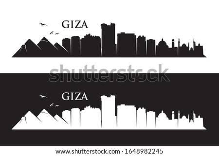 Giza skyline - Egypt - vector illustration