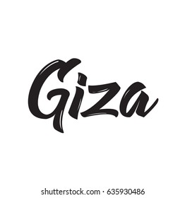giza, text design. Vector calligraphy. Typography poster. Usable as background.