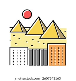 giza town color icon vector. giza town sign. isolated symbol illustration