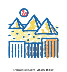 giza town doodle icon sketch vector. giza town sign. isolated symbol illustration