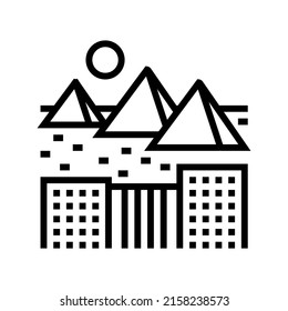 giza town line icon vector. giza town sign. isolated contour symbol black illustration