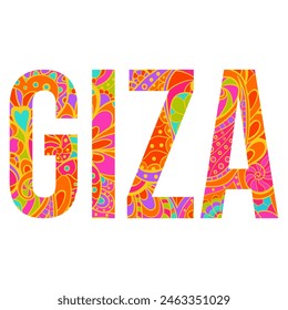 Giza vibrant doodle name design