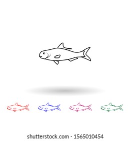 Gizzard shad multi color icon. Simple thin line, outline vector of fish icons for ui and ux, website or mobile application