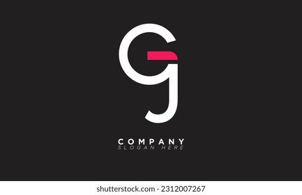 GJ Alphabet Buchstaben Initial Monogram Logo JG, G und J