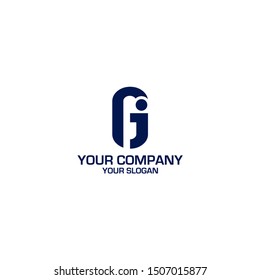 GJ Blue Logo Design Vector
