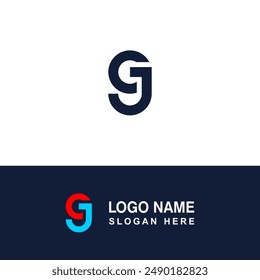 GJ or CJ logo illustration template for small business.