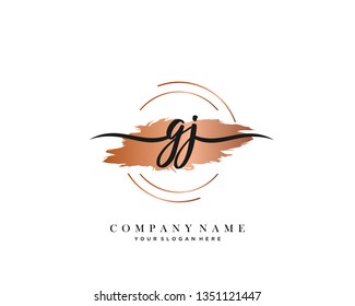 GJ handwriting initial  logo vector