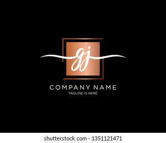GJ handwriting initial  logo vector