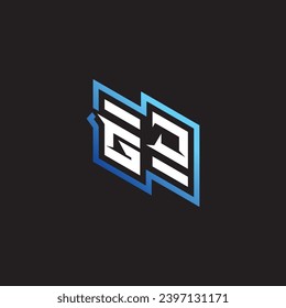 GJ initial gaming team, youtube, twitch and clipart stock illustration logo