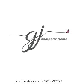 GJ Initial Handwriting logo luxury vector beauty
