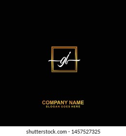 GJ Initial handwriting logo template vector