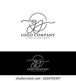 GJ Initial letters, handwriting signature logo.