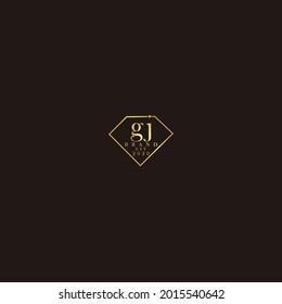 GJ Initial logo diamond luxury wedding illustration