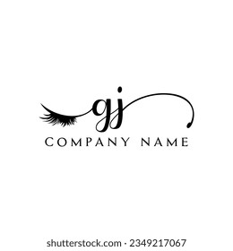 GJ inicial Logotipo lash logo eyelector moderno