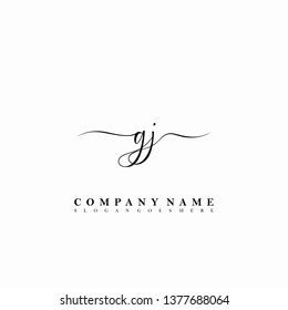 GJ Initial luxury handwriting logo vector