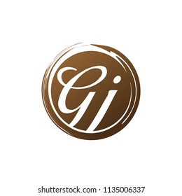 GJ initial splash logo template vector