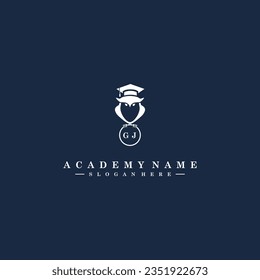 GJ Initials Academy Logo Vector Art Icons and Graphics