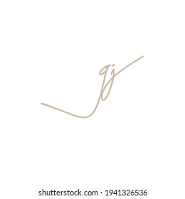 gj initials, handwriting logo for identity