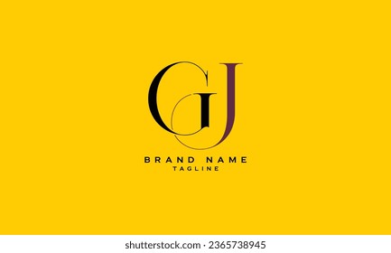 GJ, JG, Abstract initial monogram letter alphabet logo design