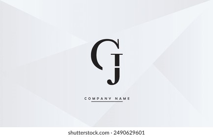 GJ, JG Letras Abstractas Logo Monograma