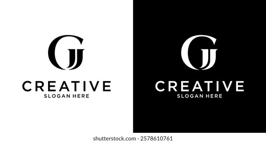 GJ or JG initial letter logo design vector