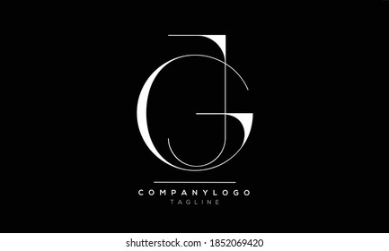 GJ JG leaf initials monogram letter text alphabet logo design