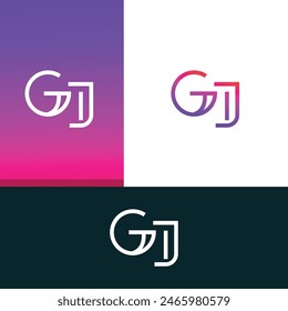 GJ, JG letter logo design template elements. Modern abstract digital alphabet letter logo.