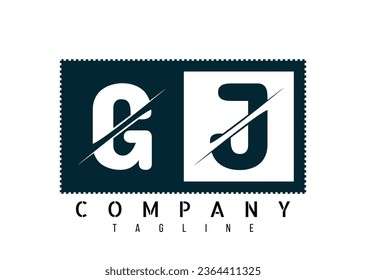 Concepto de diseño del logotipo de la carta GJ. Ilustración del logotipo del vector.