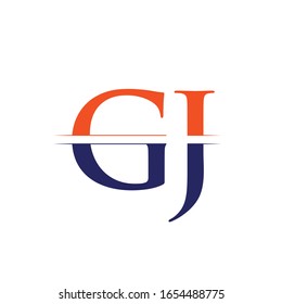 GJ letter Type Logo Design vector Template. Abstract Letter GJ logo Design