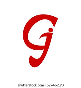 gj letter vector logo