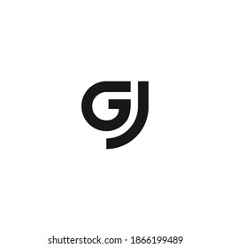GJ letters simple clean logo icon sign symbol design concept. Vector illustration