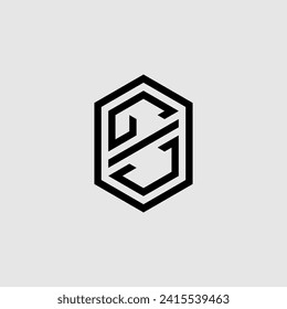 GJ line geometric monogram with high quality professional design that will print well