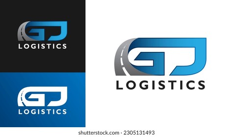 GJ Logistics highway logo template